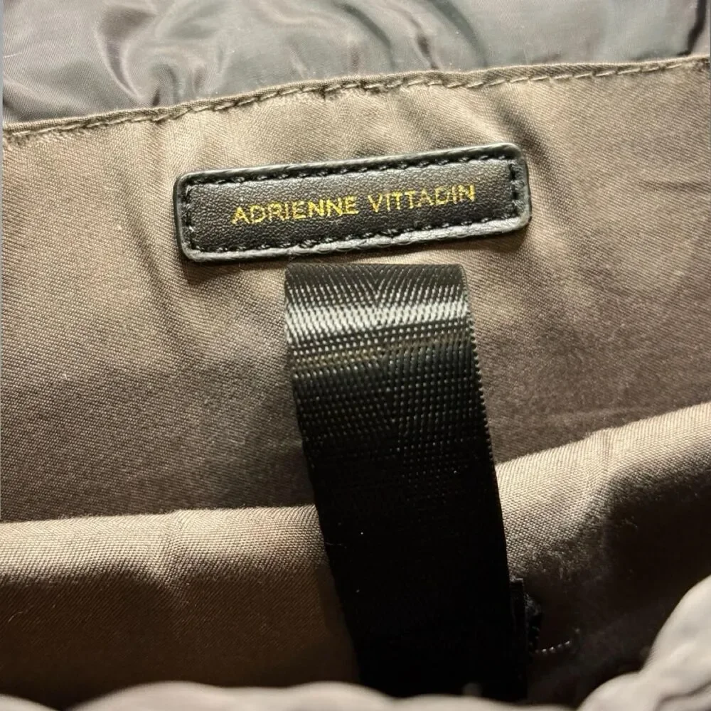 Adrienne Vittadini Quilted Nylon Backpack – Charcoal Gray